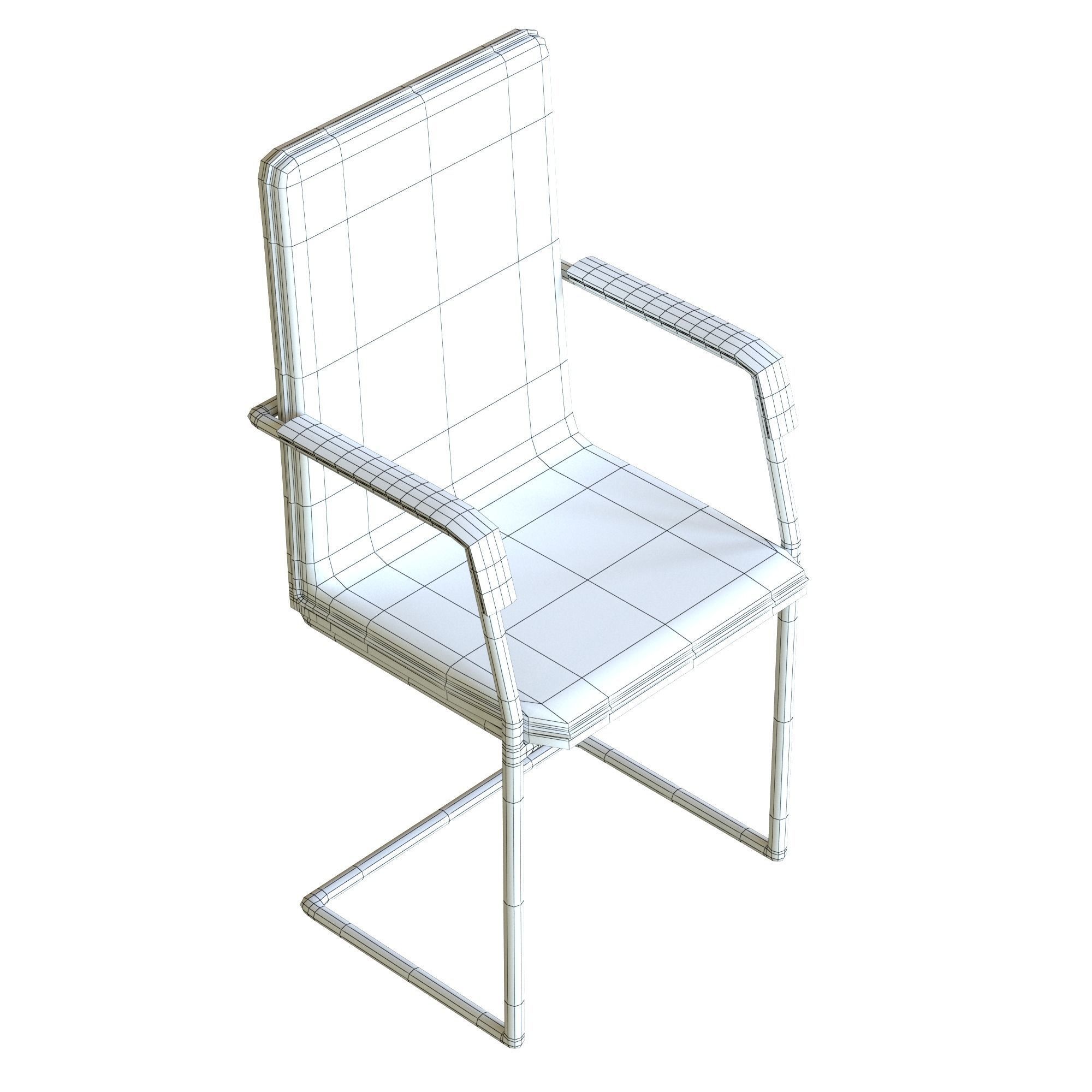 Meeting Room Chair Office Low-poly 3D model_11