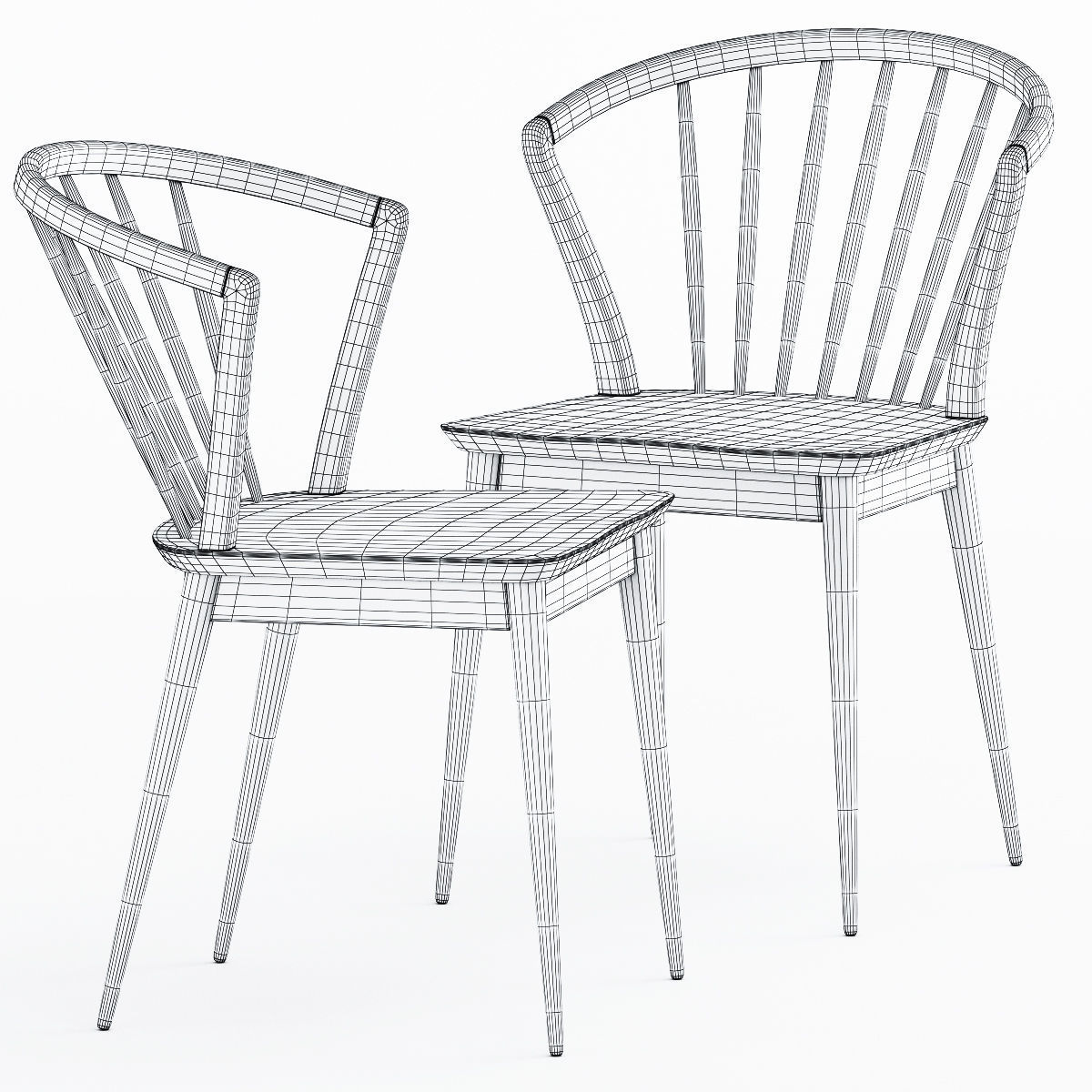 Laura chair by Bloomingville and Freja Dining Table 3D model_5