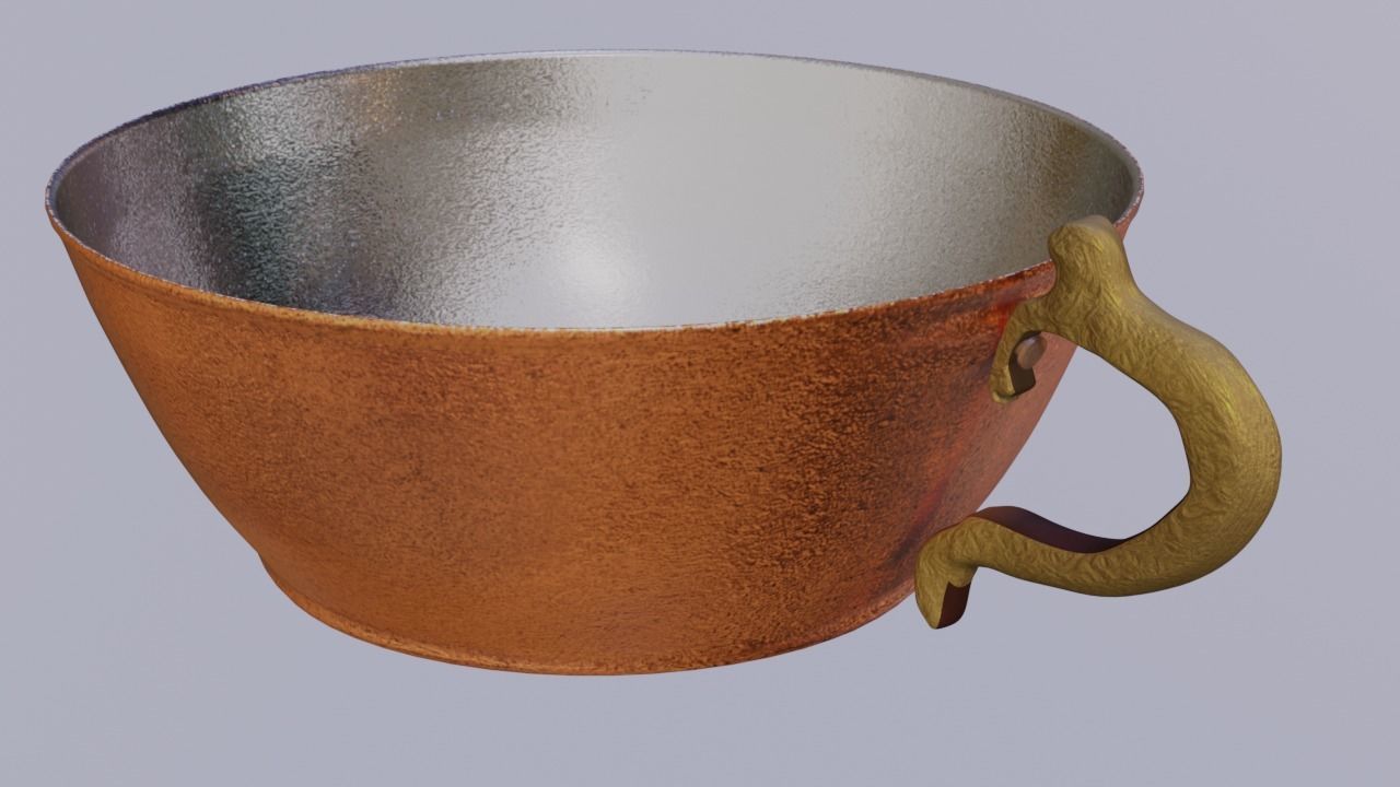Copper Bowl Low-High-Poly 3D model Low-poly 3D model_10