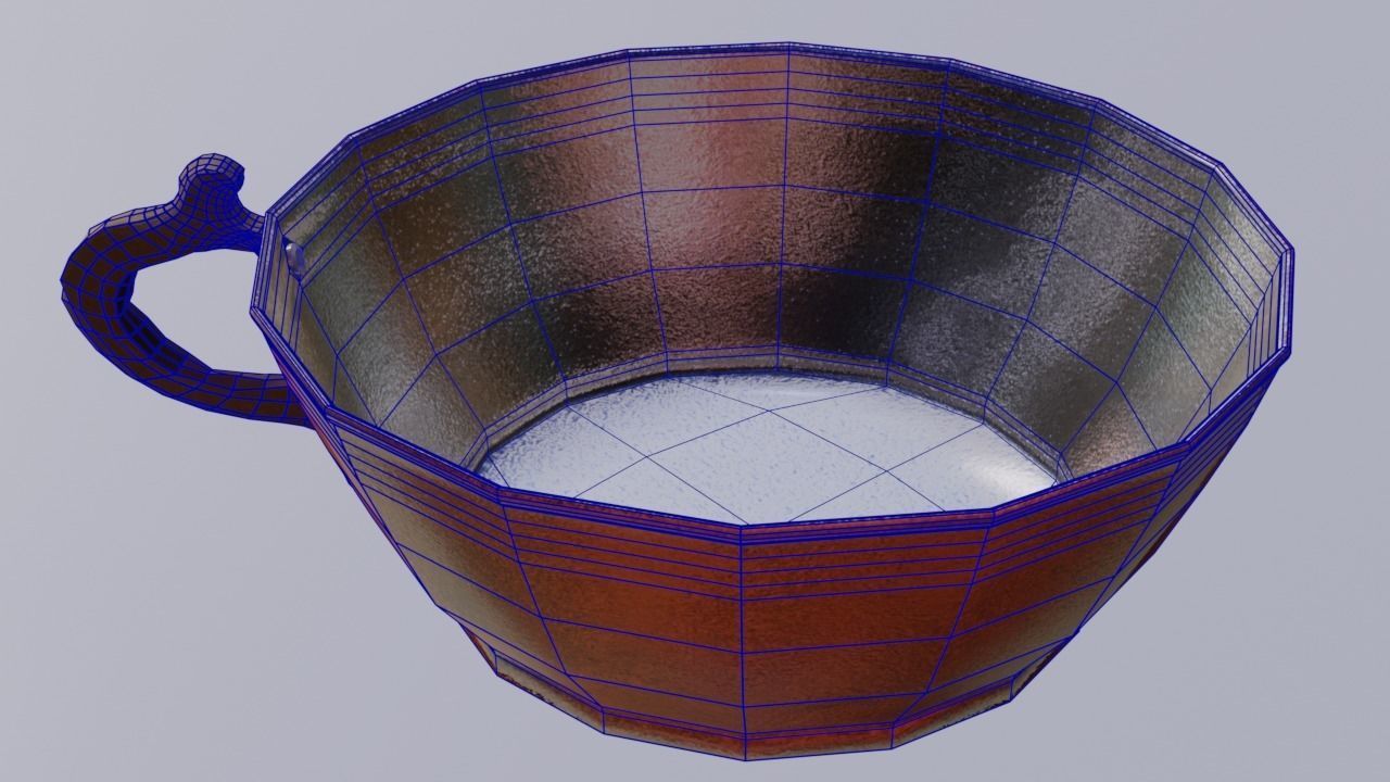 Copper Bowl Low-High-Poly 3D model Low-poly 3D model_4