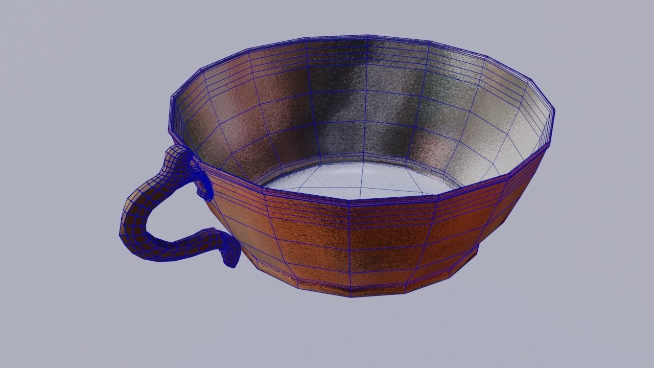 Copper Bowl Low-High-Poly 3D model Low-poly 3D model_3