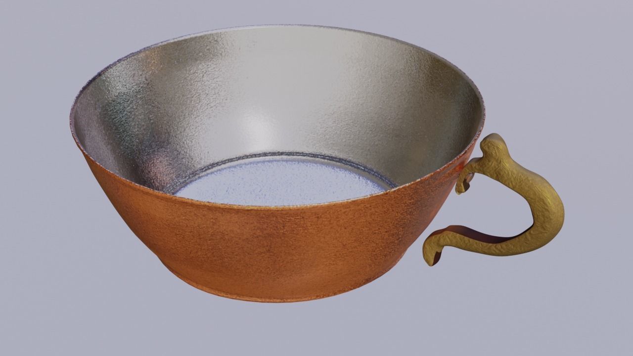 Copper Bowl Low-High-Poly 3D model Low-poly 3D model_1