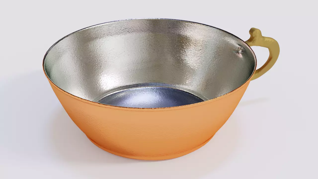 Copper Bowl Low-High-Poly 3D model Low-poly 3D model_0