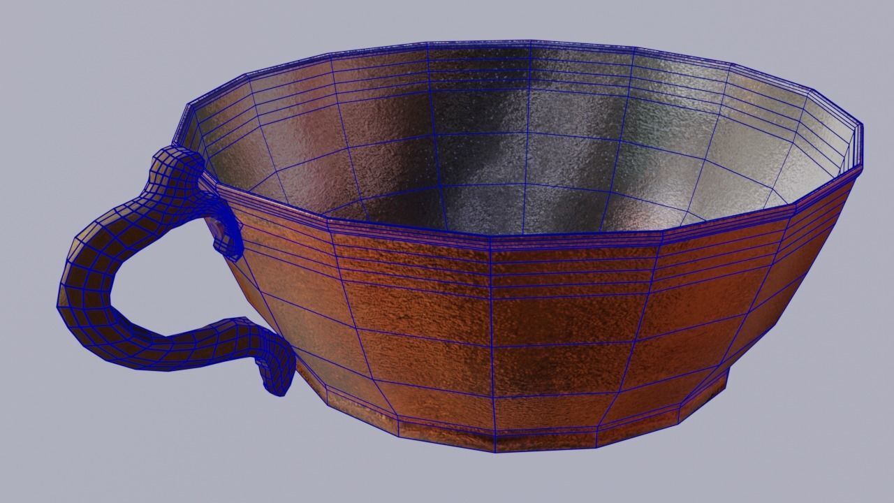 Copper Bowl Low-High-Poly 3D model Low-poly 3D model_5