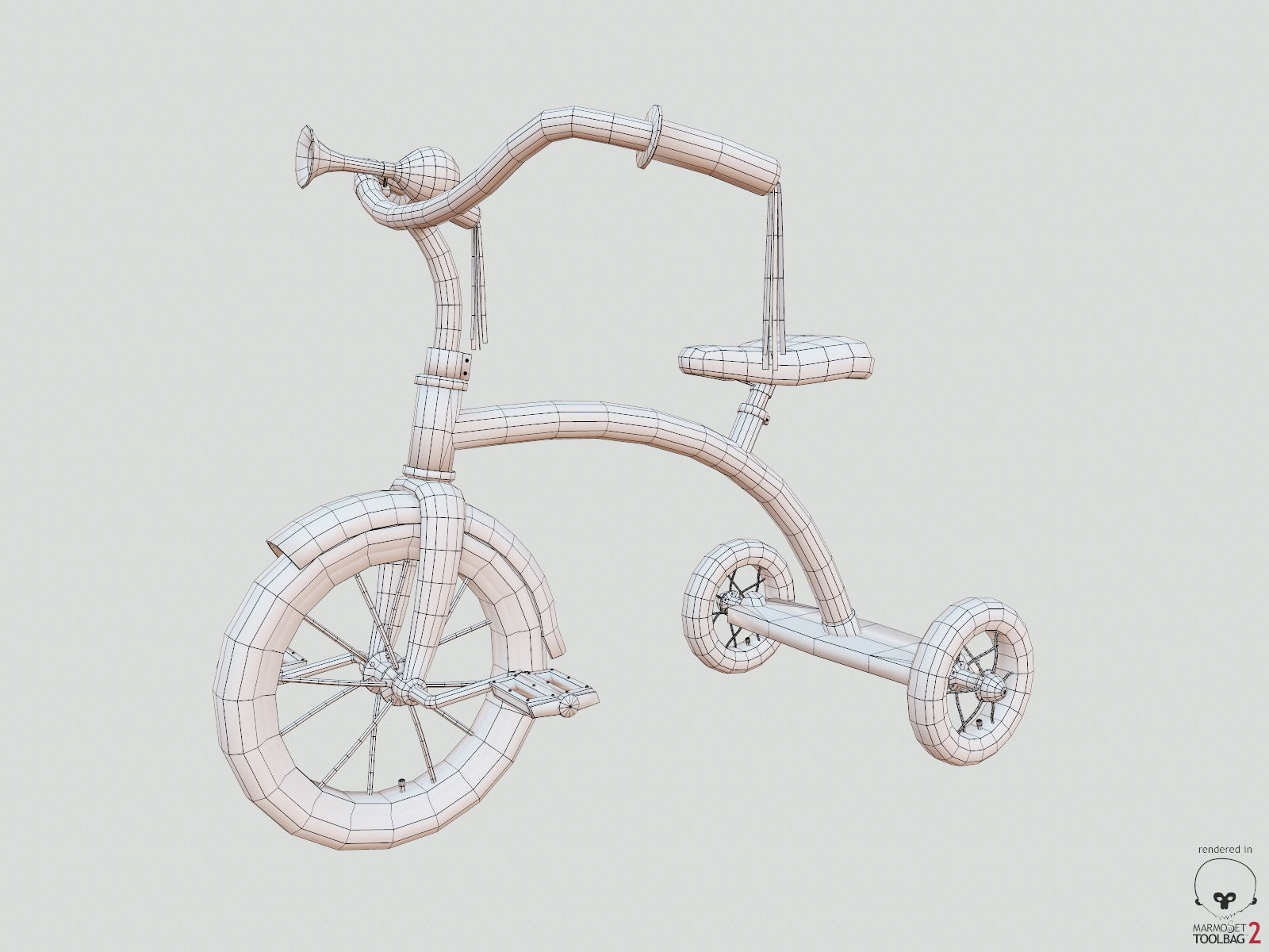 Tricycle game-ready LOW POLY model Low-poly 3D model_2
