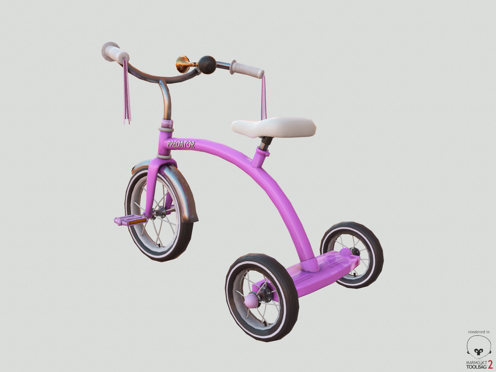 Tricycle game-ready LOW POLY model Low-poly 3D model_4