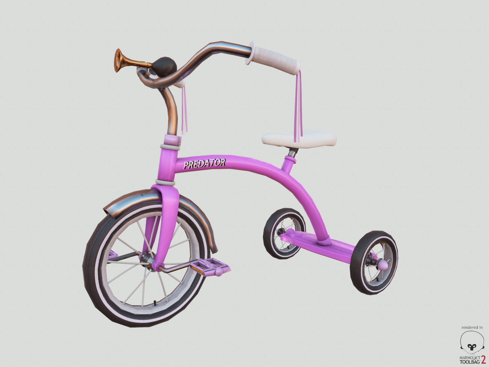 Tricycle game-ready LOW POLY model Low-poly 3D model_1