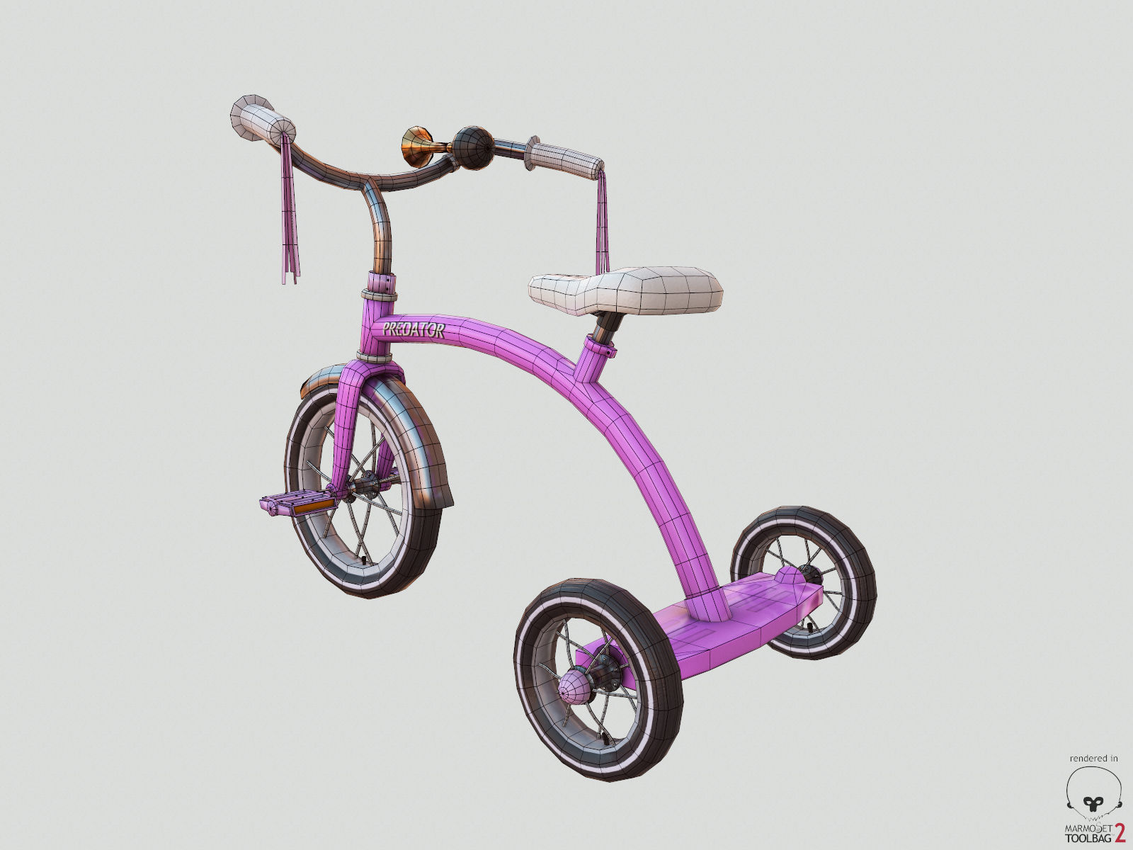 Tricycle game-ready LOW POLY model Low-poly 3D model_6