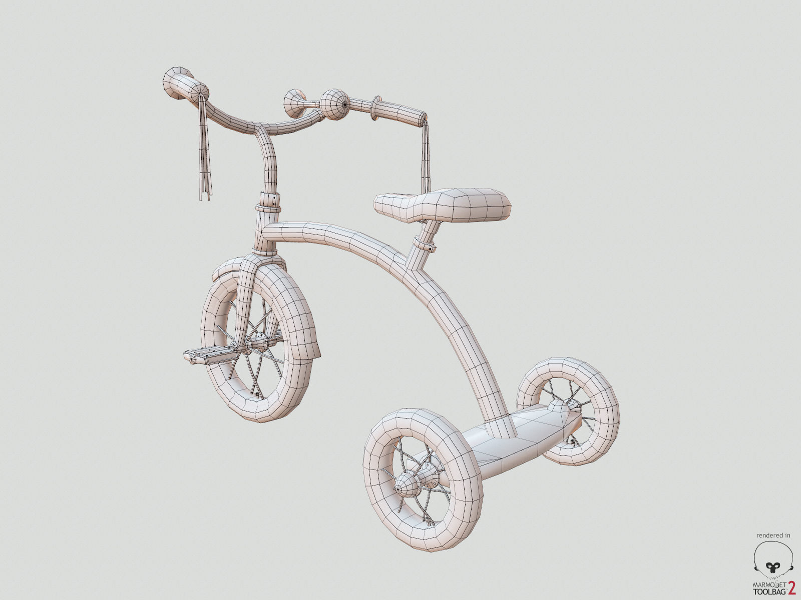 Tricycle game-ready LOW POLY model Low-poly 3D model_5