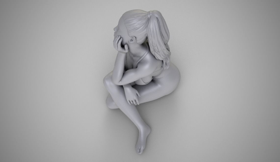 Dreaming Girl 3D print model_4