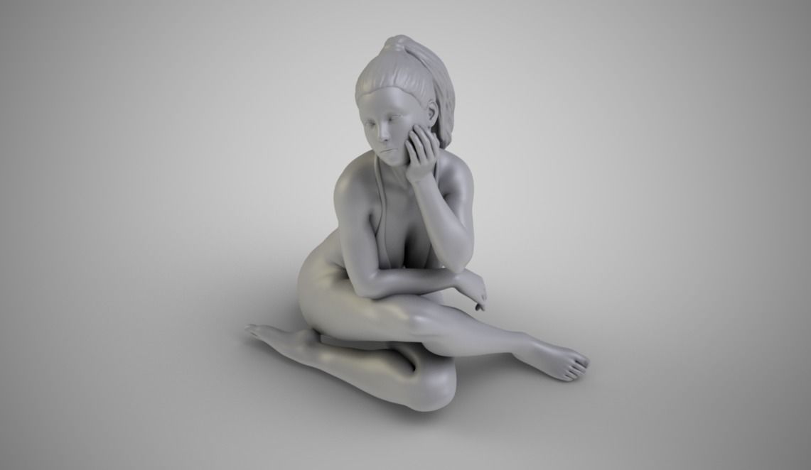 Dreaming Girl 3D print model_3