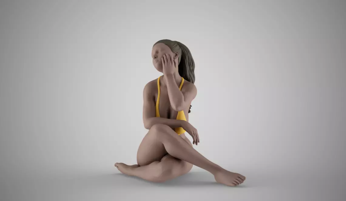 Dreaming Girl 3D print model_0