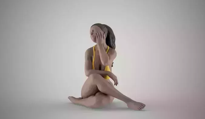 Dreaming Girl 3D print model