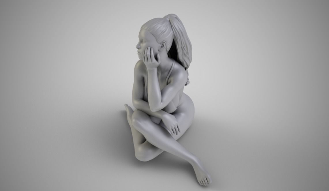 Dreaming Girl 3D print model_2