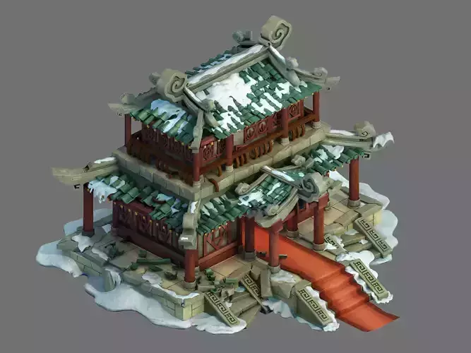 Game Kunlun Snow Mountain - Broken Building 03 3D model