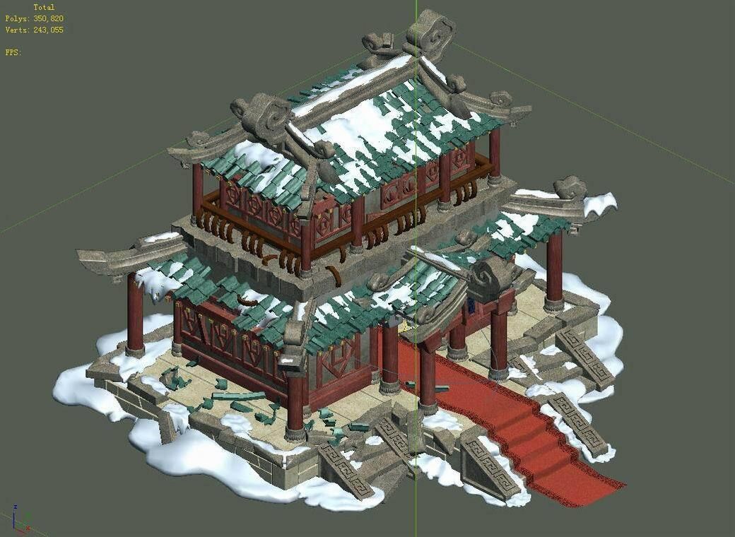 Game Kunlun Snow Mountain - Broken Building 03 3D model_6