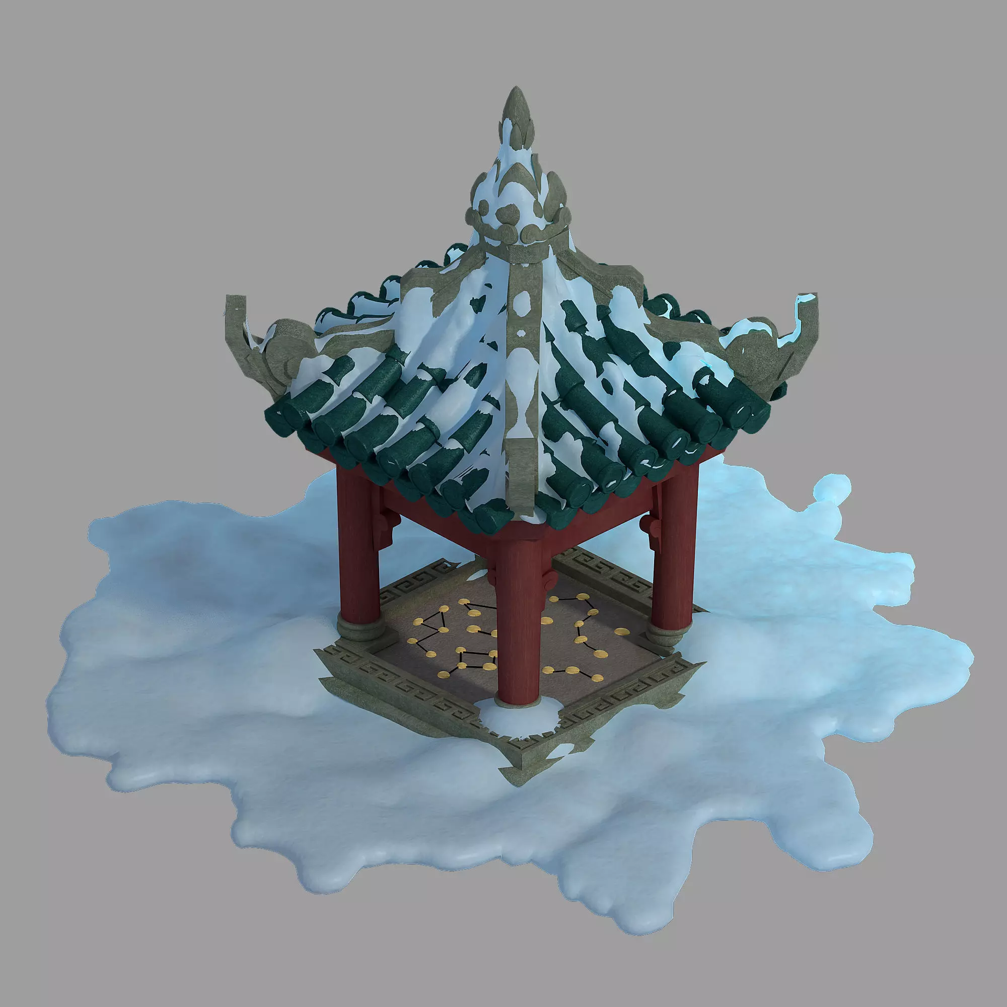Game Kunlun Snow Mountain - Pavilion 03 3D model_0