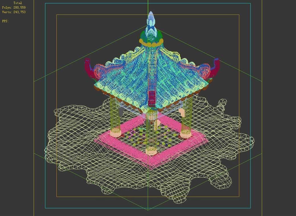 Game Kunlun Snow Mountain - Pavilion 03 3D model_5