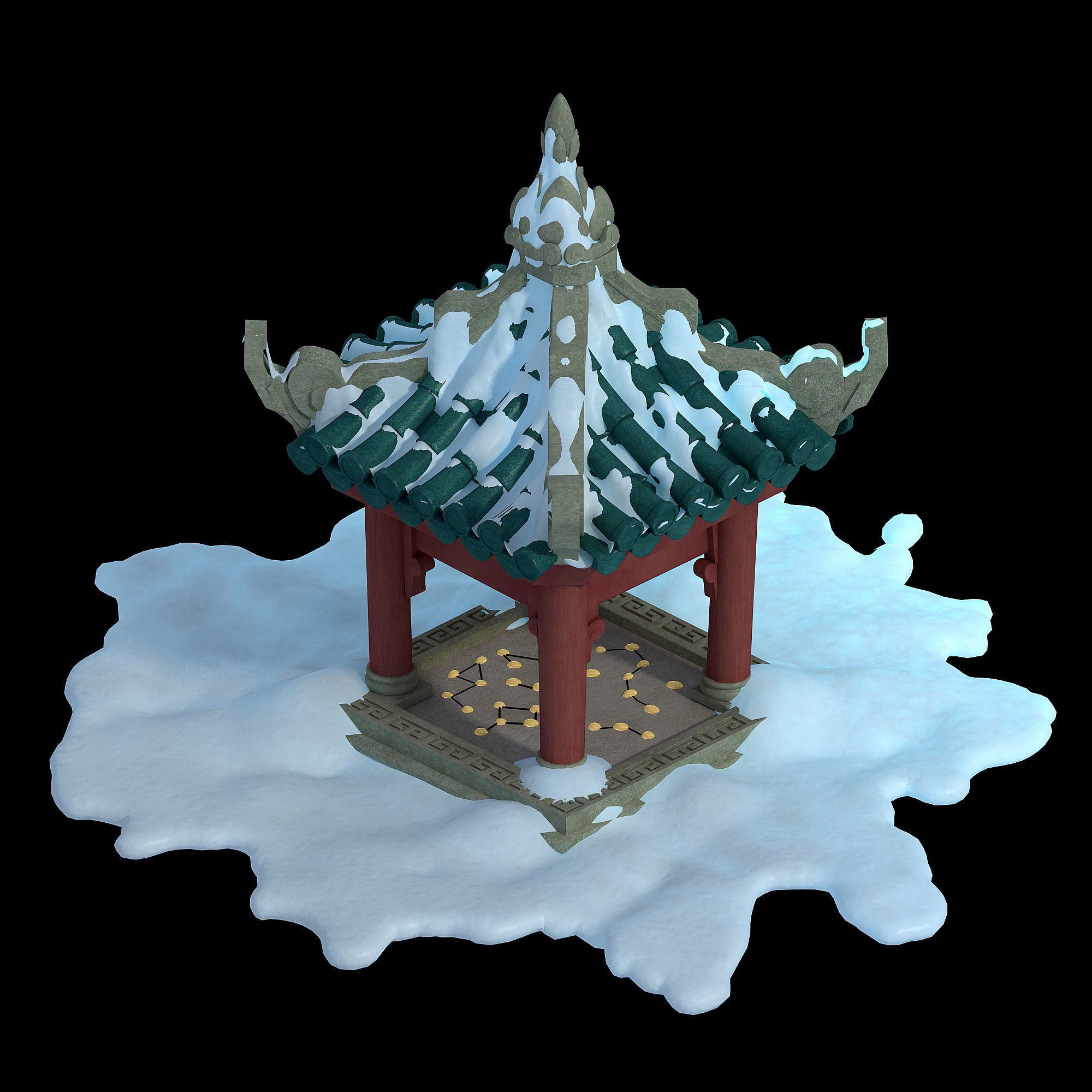 Game Kunlun Snow Mountain - Pavilion 03 3D model_1