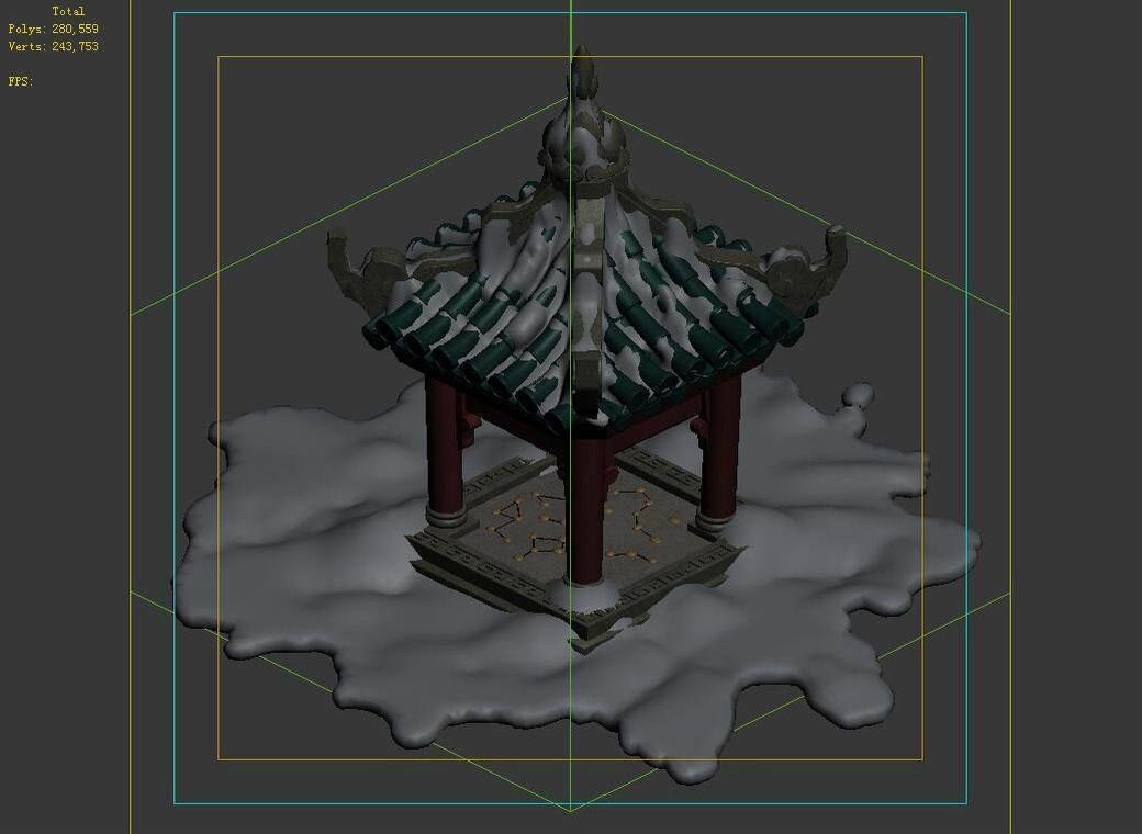 Game Kunlun Snow Mountain - Pavilion 03 3D model_4