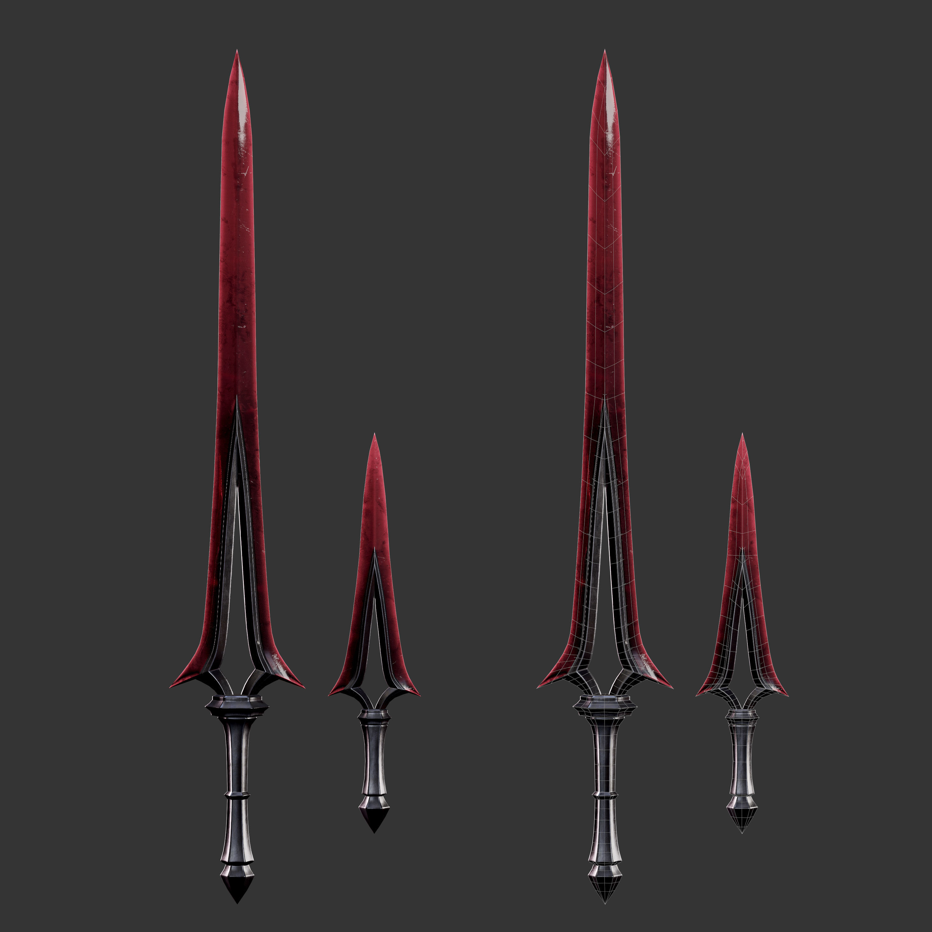 Daemon Girl Deluxe Version - Game Ready Low-poly 3D model_13