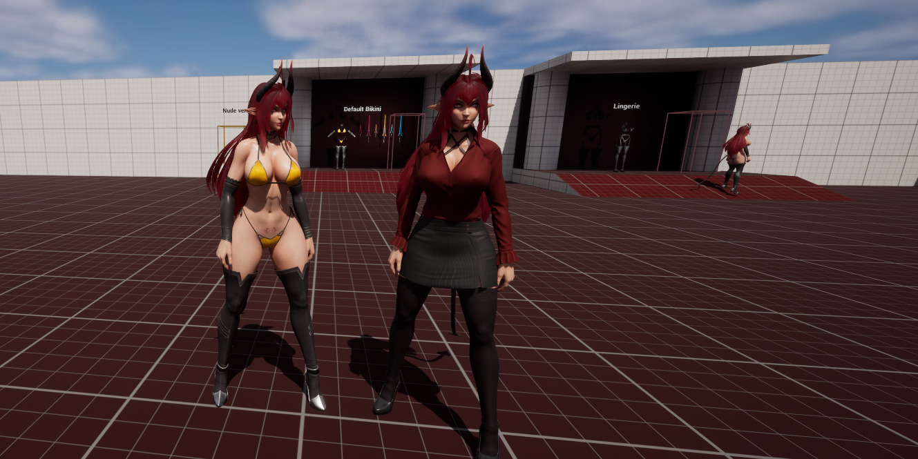 Daemon Girl Deluxe Version - Game Ready Low-poly 3D model_23