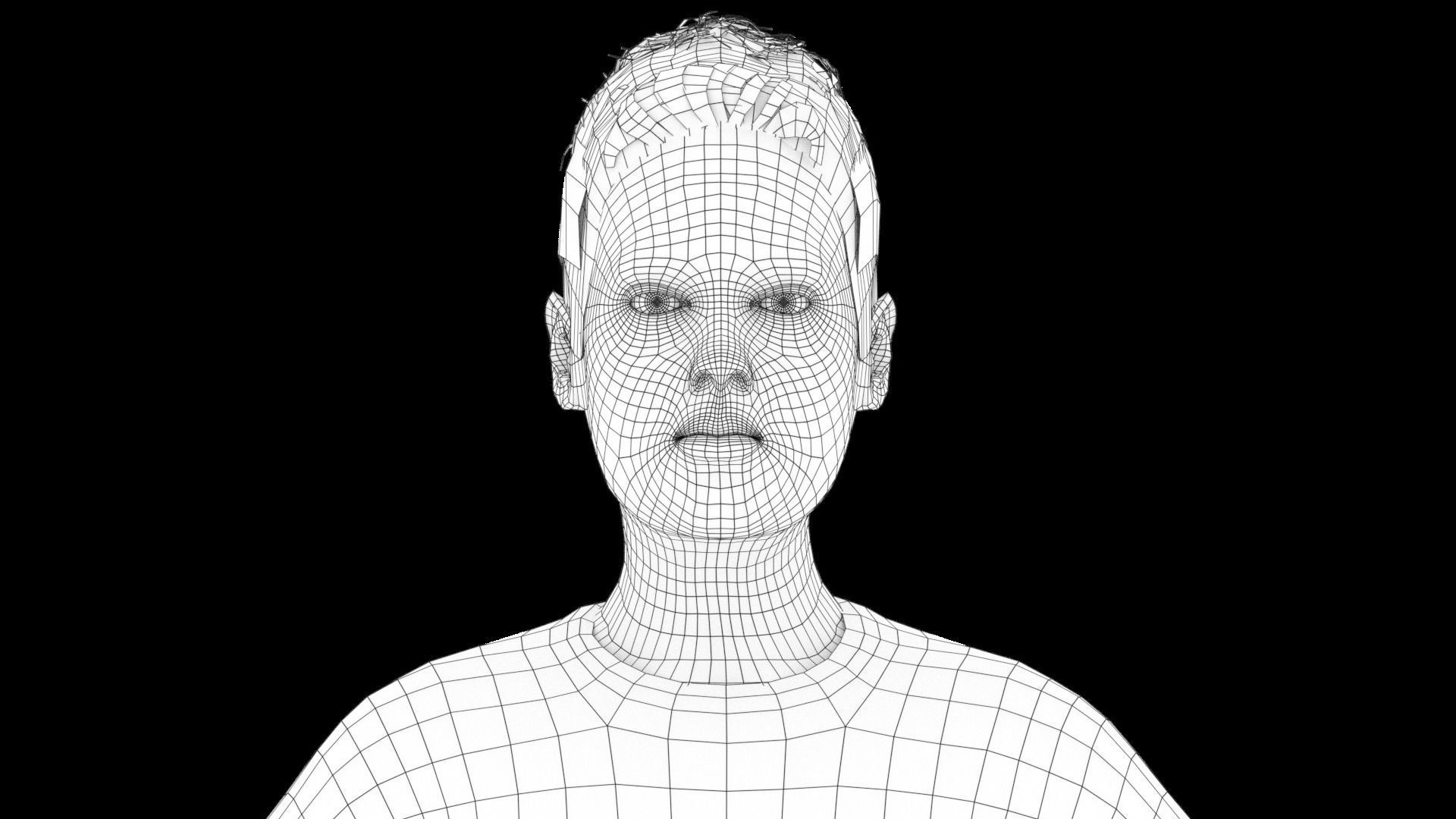 Model 2 person in shorts 3D model_5