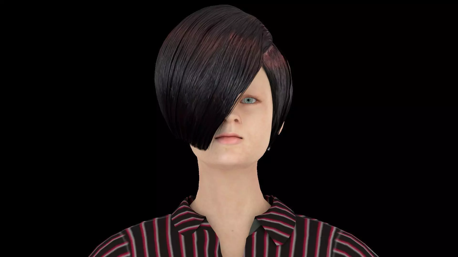 Model 3 woman in skirt 3D model_0