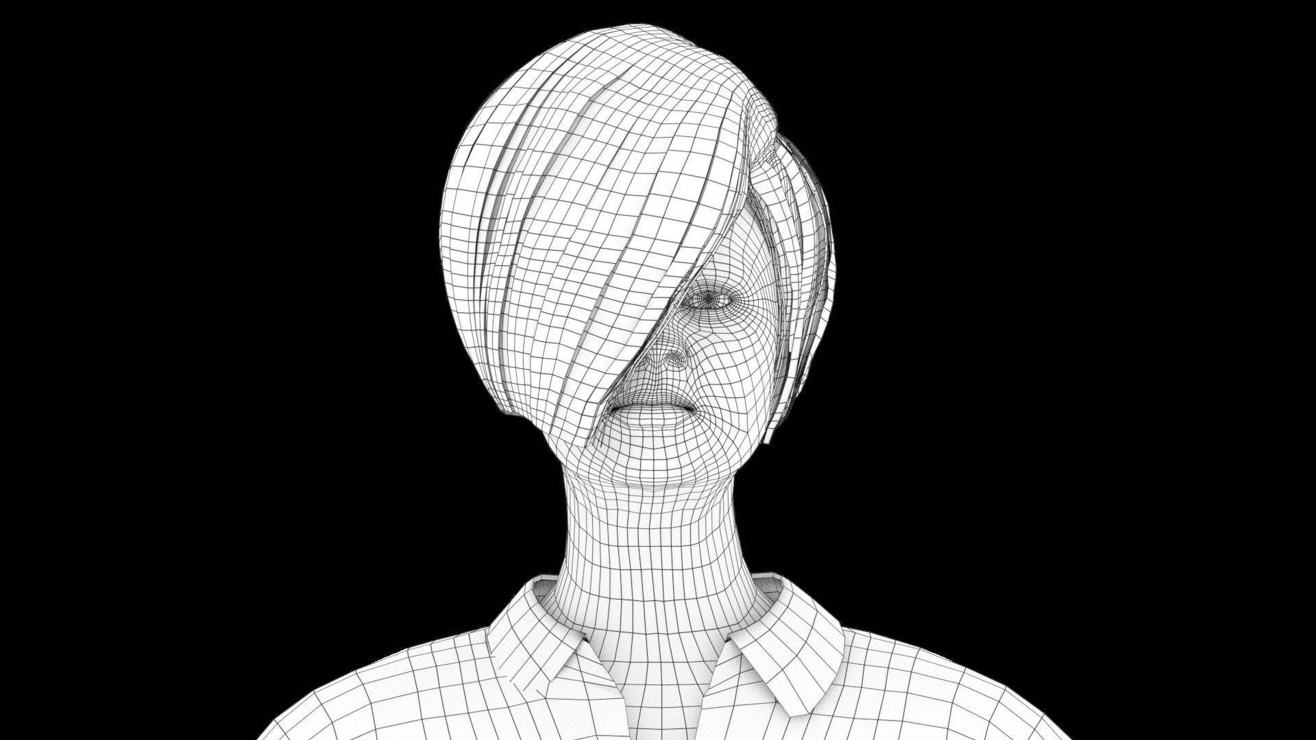 Model 3 woman in skirt 3D model_5