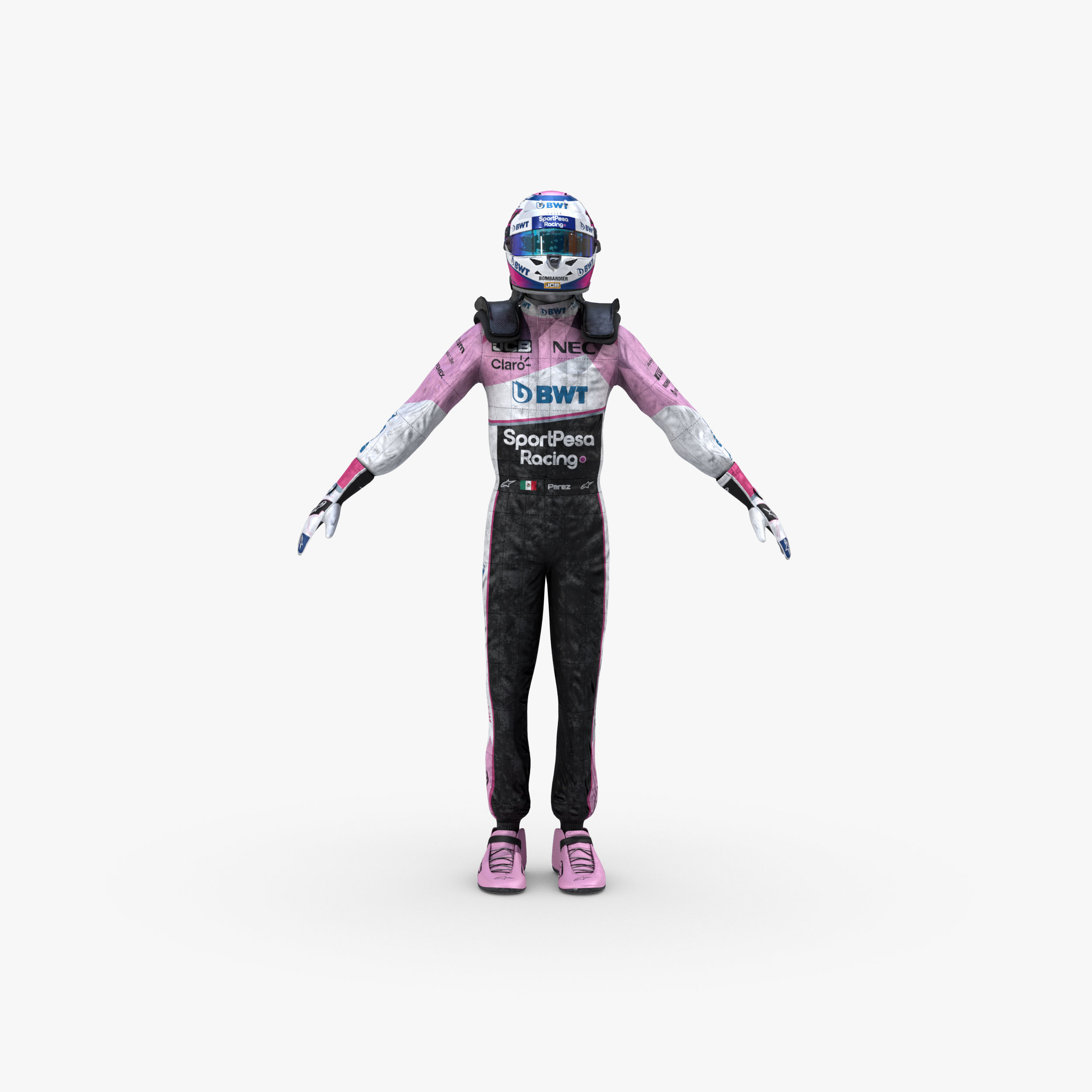 Sergio Perez 2019 Low-poly 3D model_7