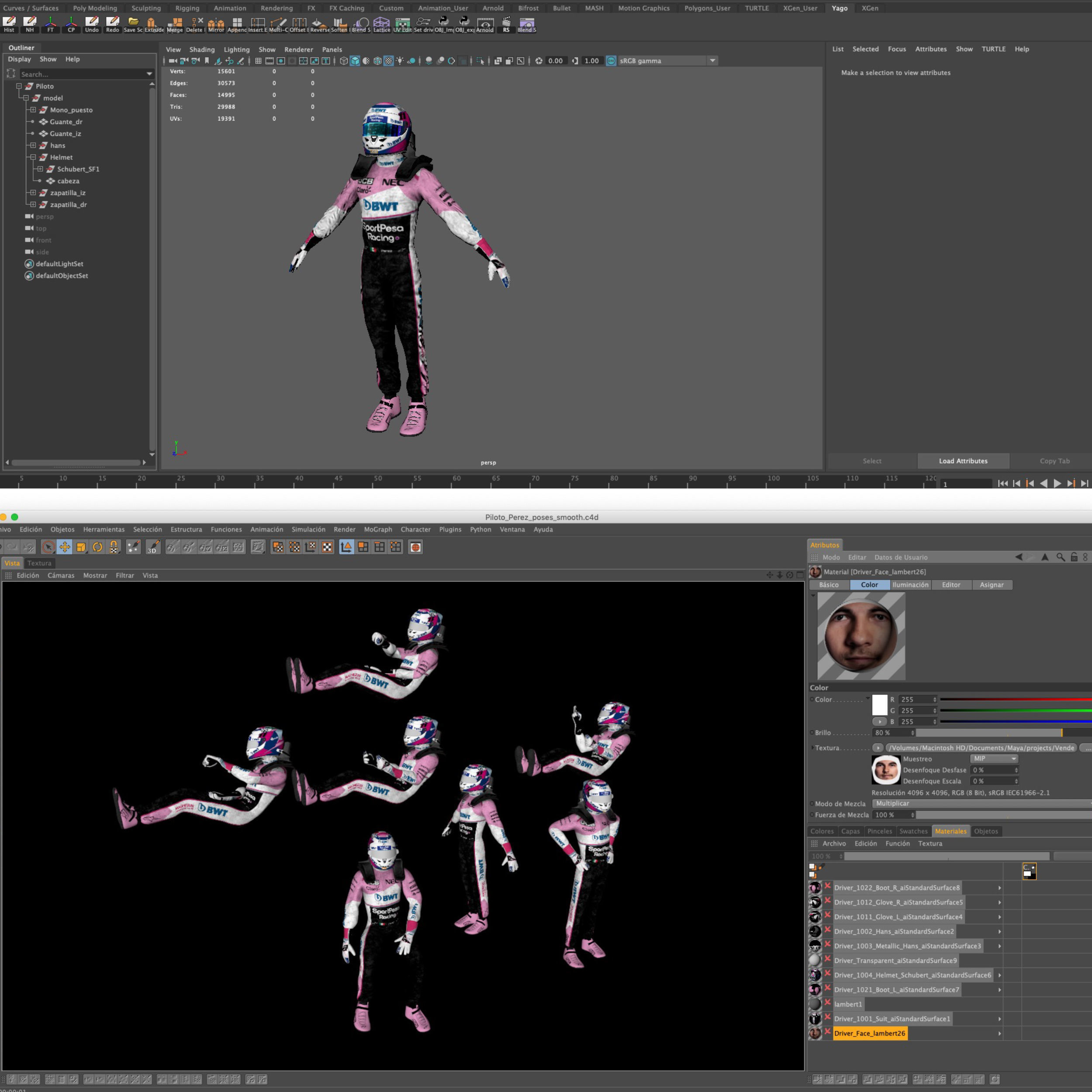 Sergio Perez 2019 Low-poly 3D model_15