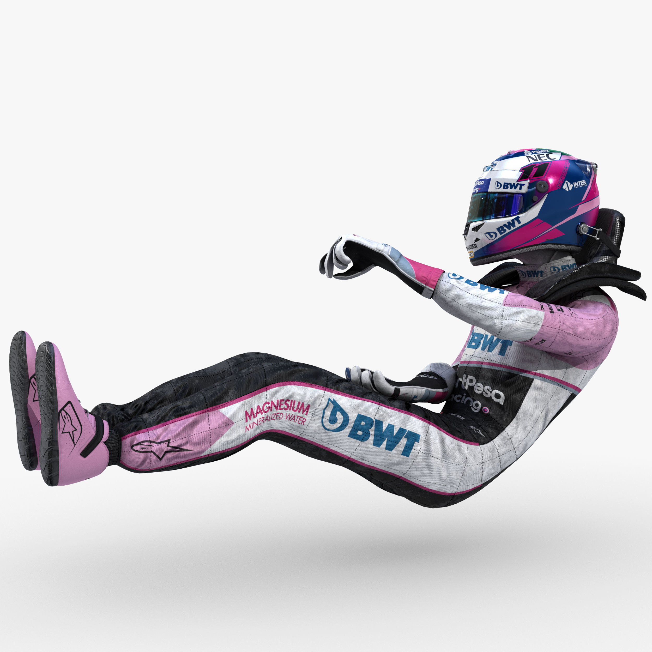Sergio Perez 2019 Low-poly 3D model_4