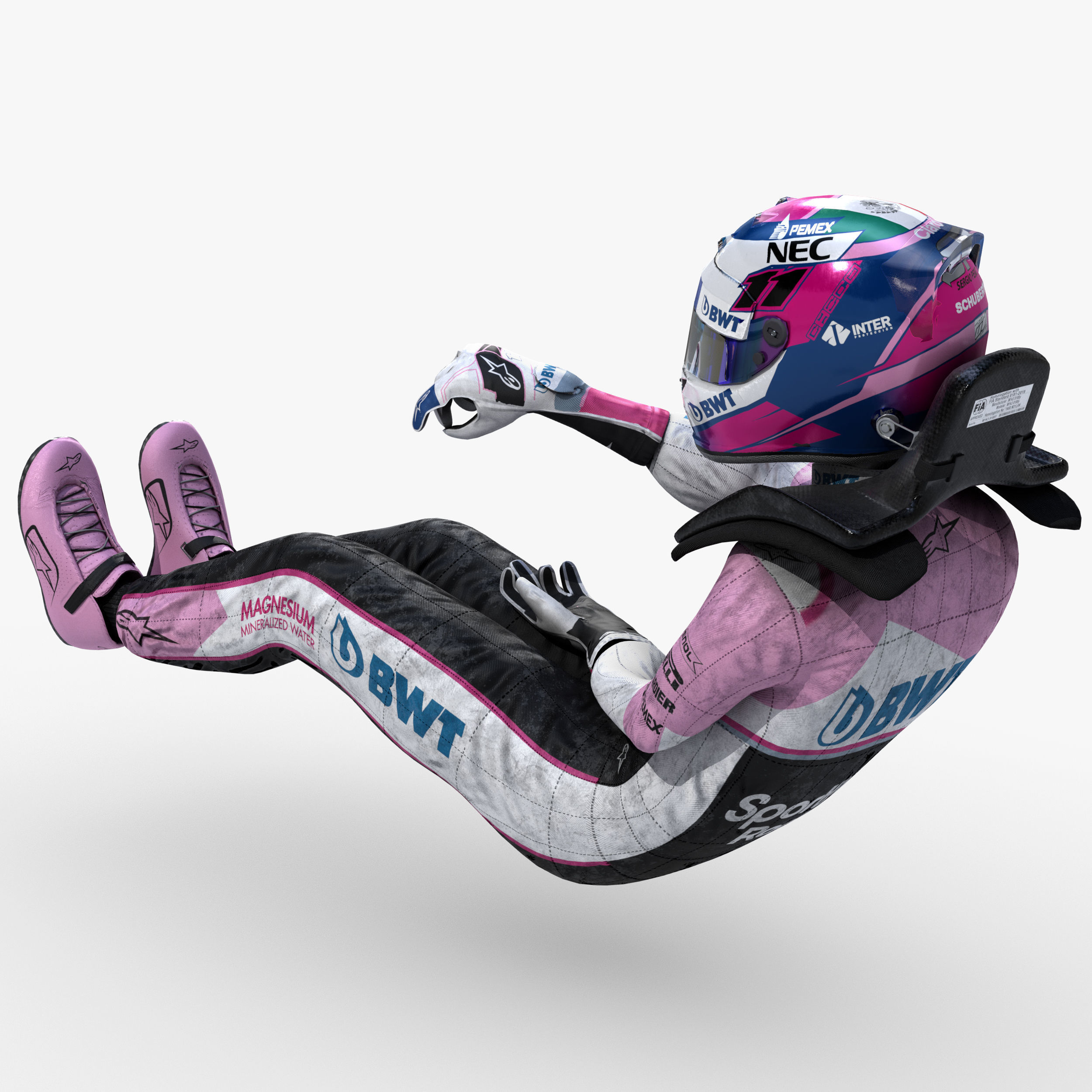 Sergio Perez 2019 Low-poly 3D model_6
