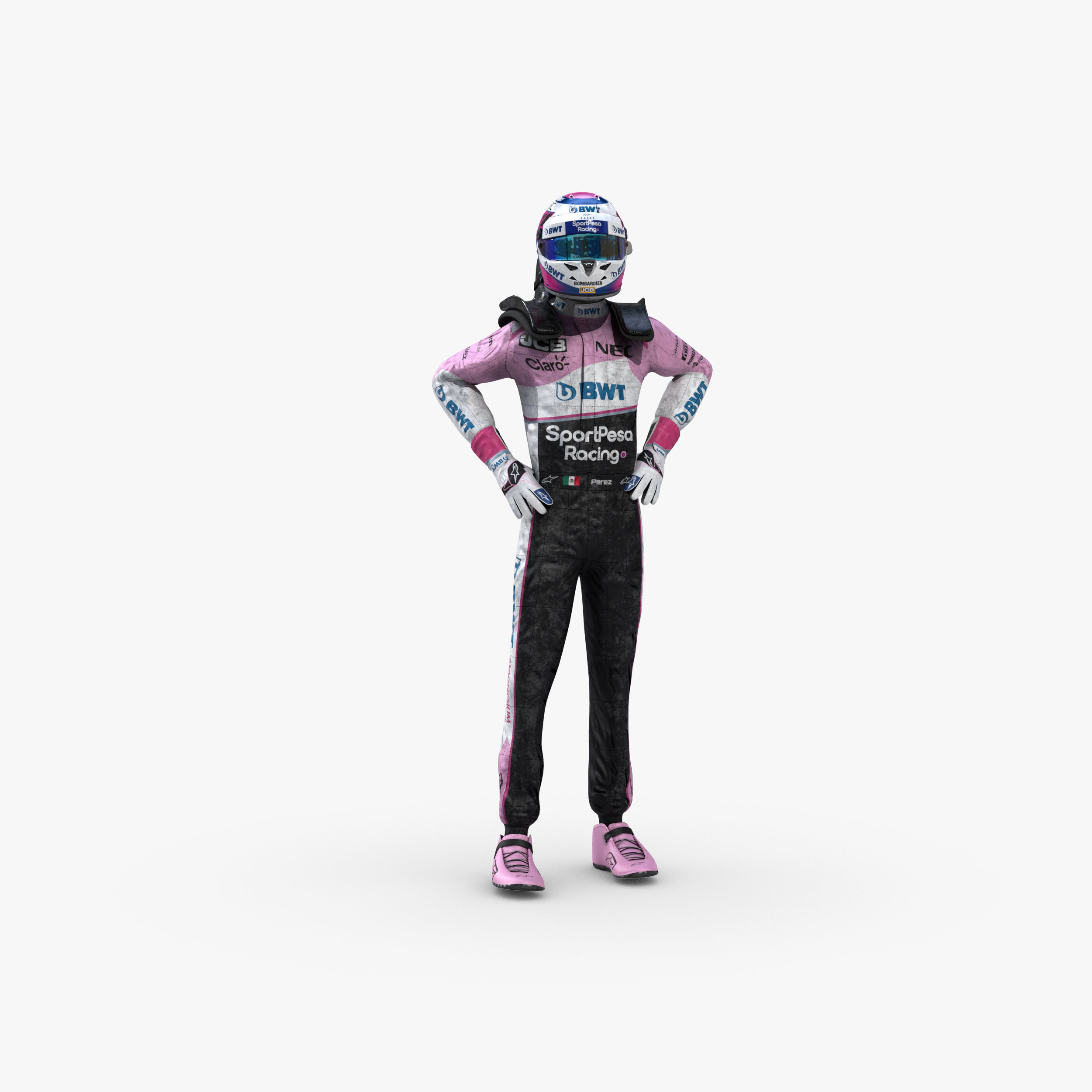 Sergio Perez 2019 Low-poly 3D model_3