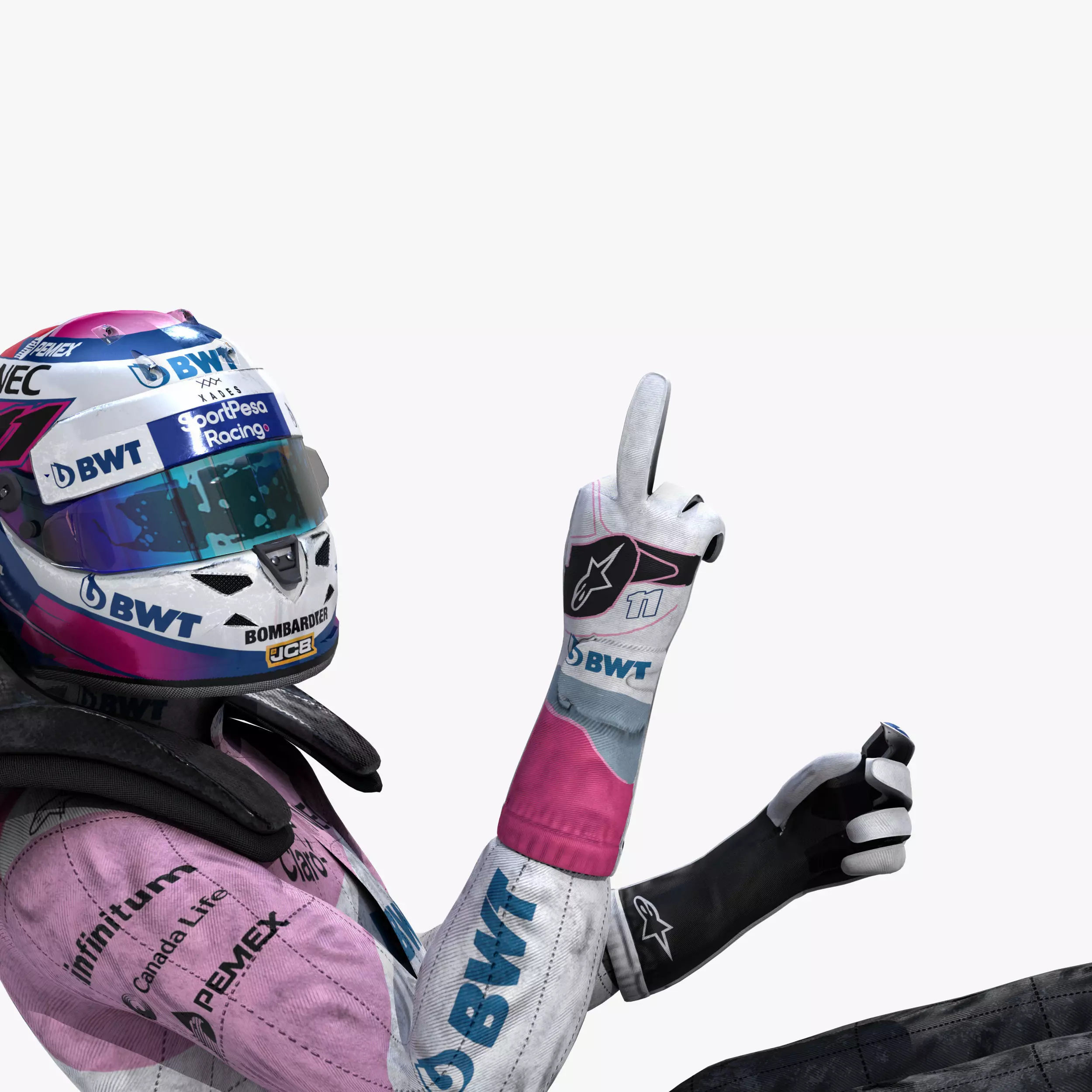 Sergio Perez 2019 Low-poly 3D model_0