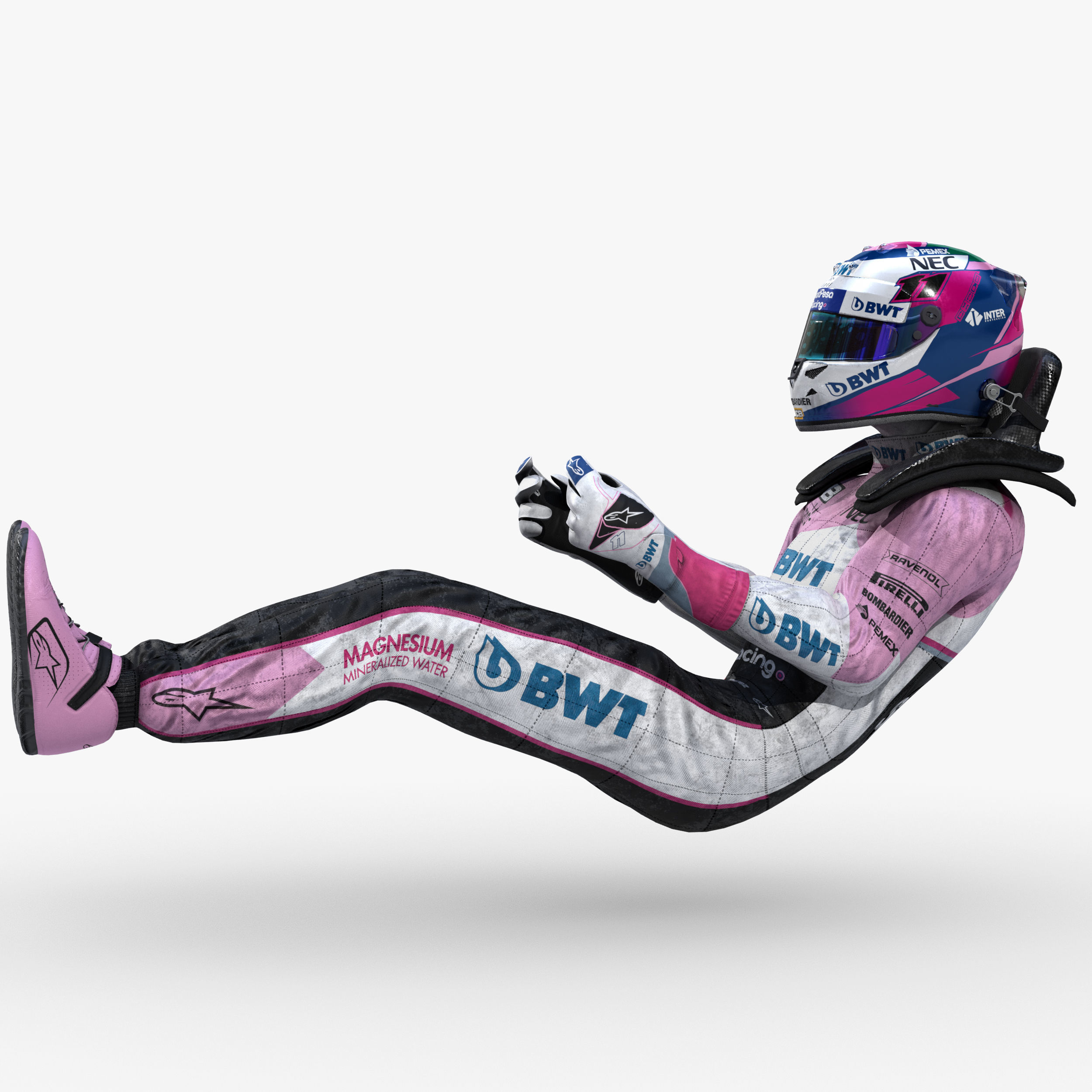 Sergio Perez 2019 Low-poly 3D model_1