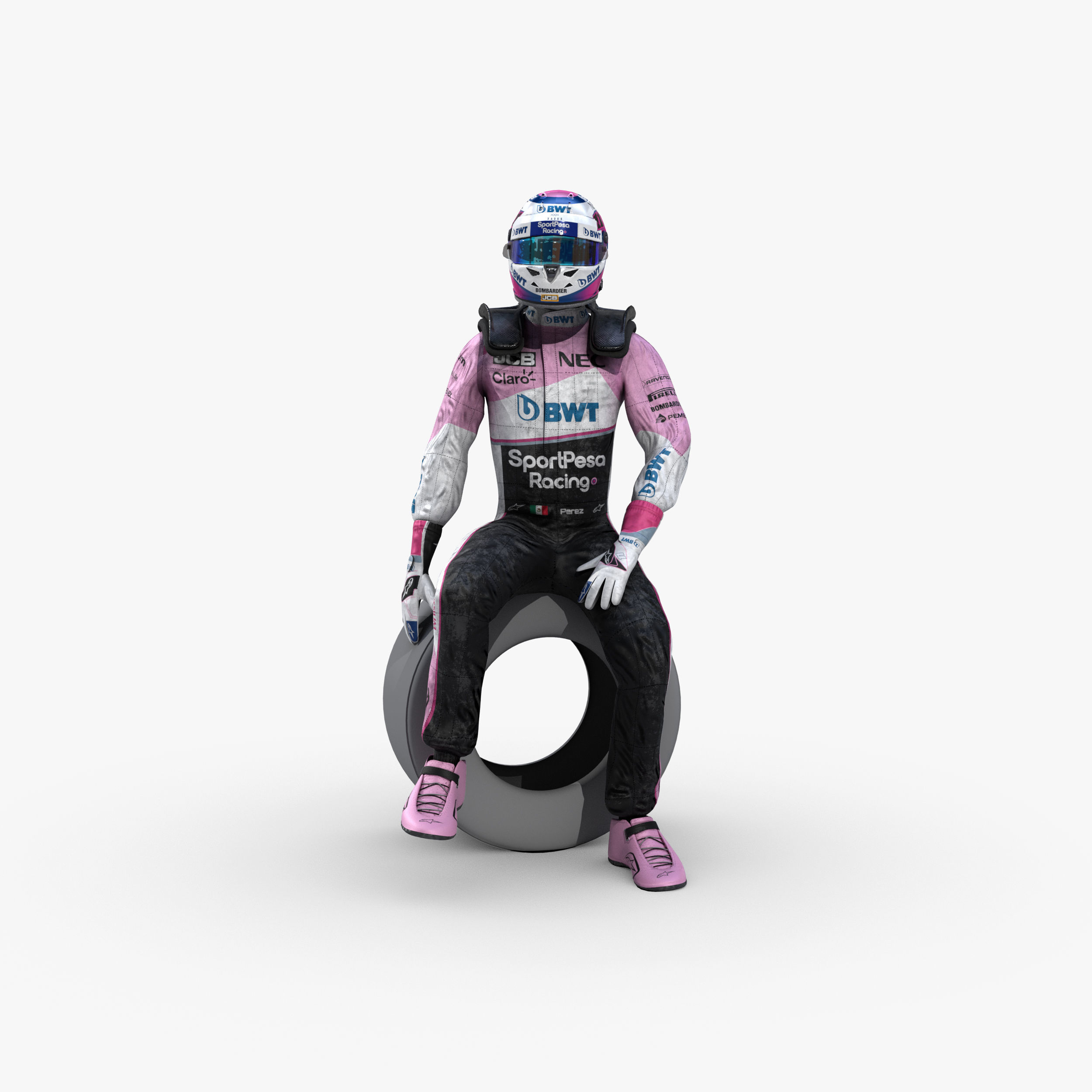 Sergio Perez 2019 Low-poly 3D model_2