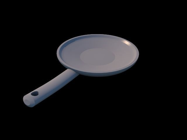 Frying Pan Low-poly 3D model_1