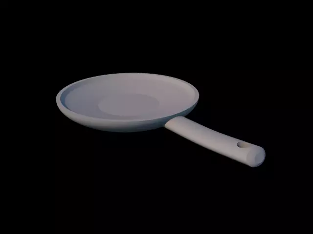 Frying Pan Low-poly 3D model_0