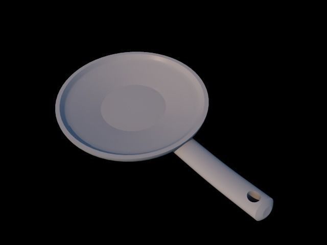 Frying Pan Low-poly 3D model_5
