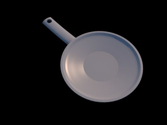 Frying Pan Low-poly 3D model_2