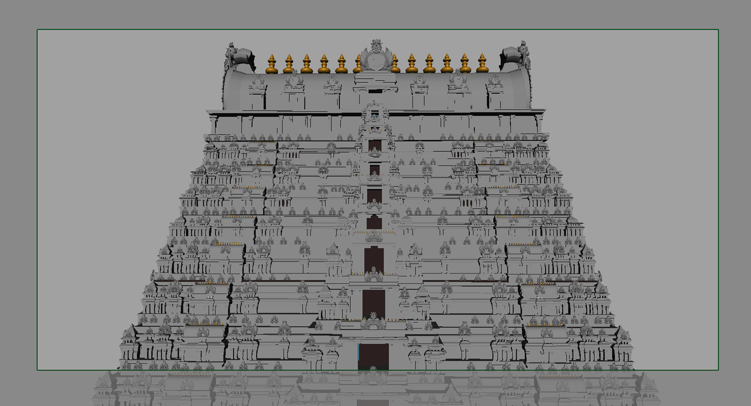 temple 3d model ornate hindu in middle of lake 3D model_7