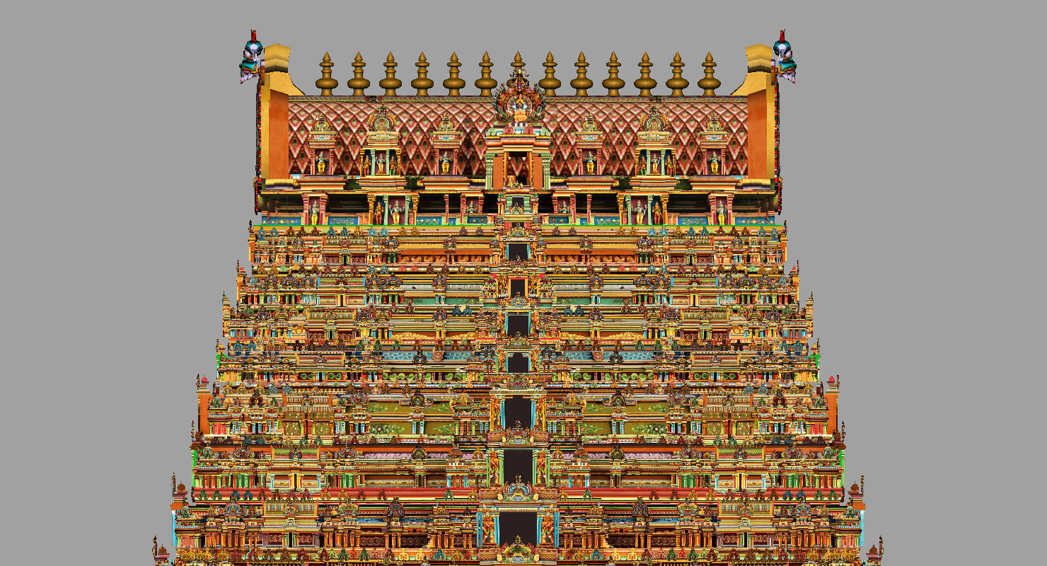 temple 3d model ornate hindu in middle of lake 3D model_22