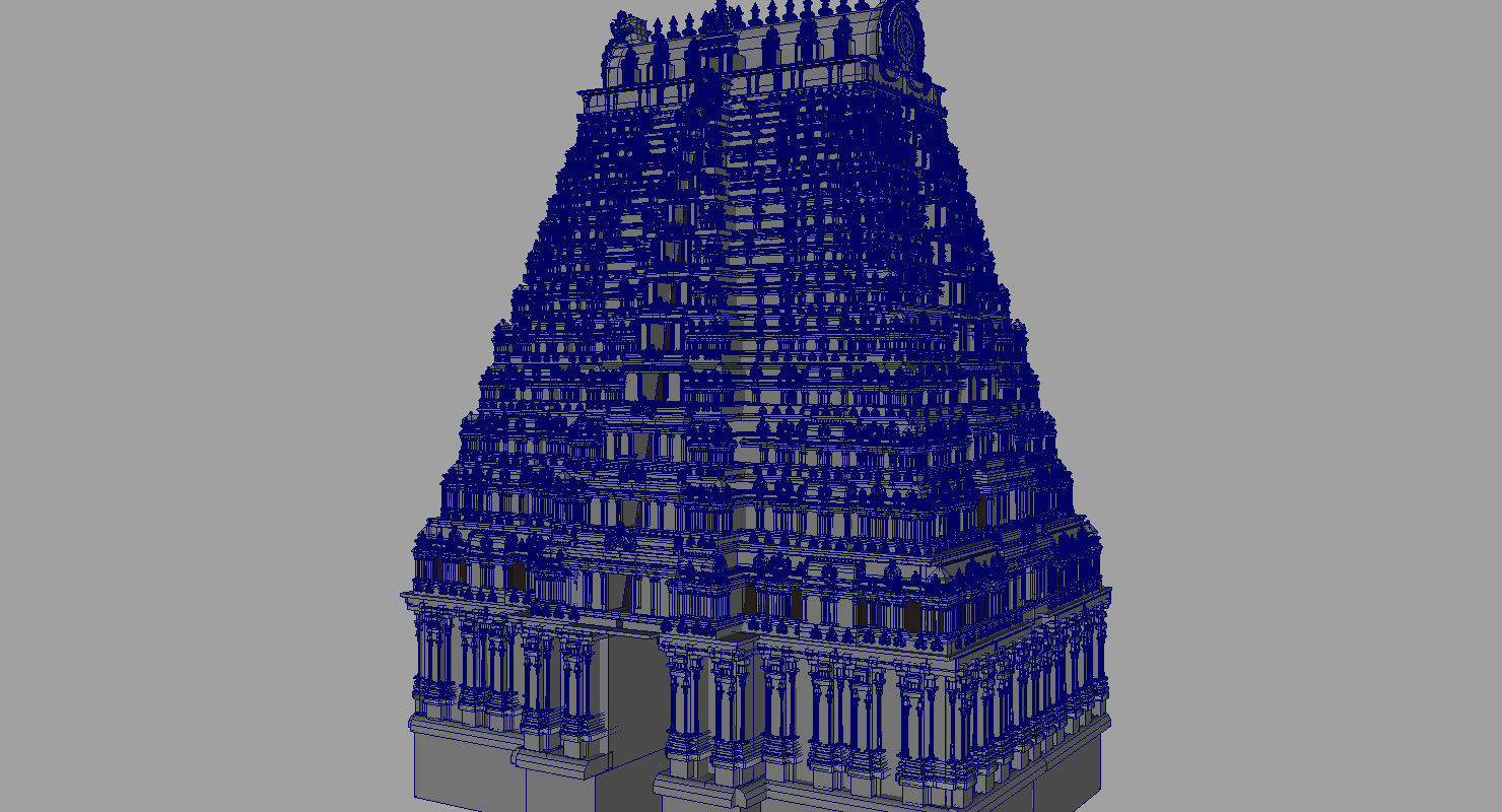 temple 3d model ornate hindu in middle of lake 3D model_17