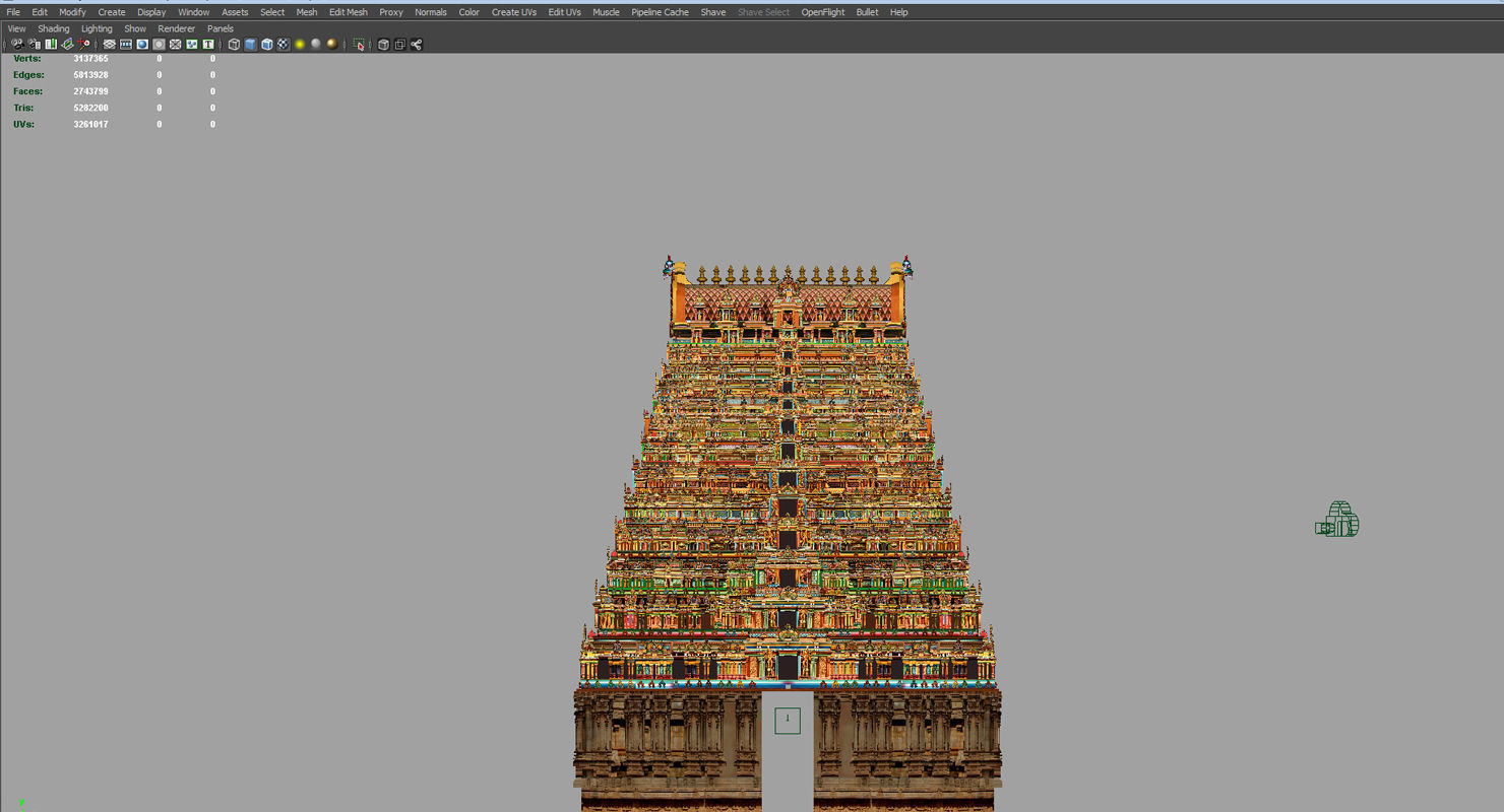 temple 3d model ornate hindu in middle of lake 3D model_21