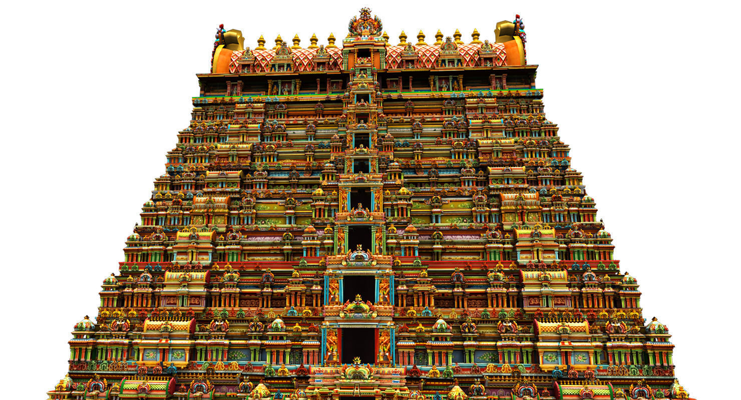 temple 3d model ornate hindu in middle of lake 3D model_13