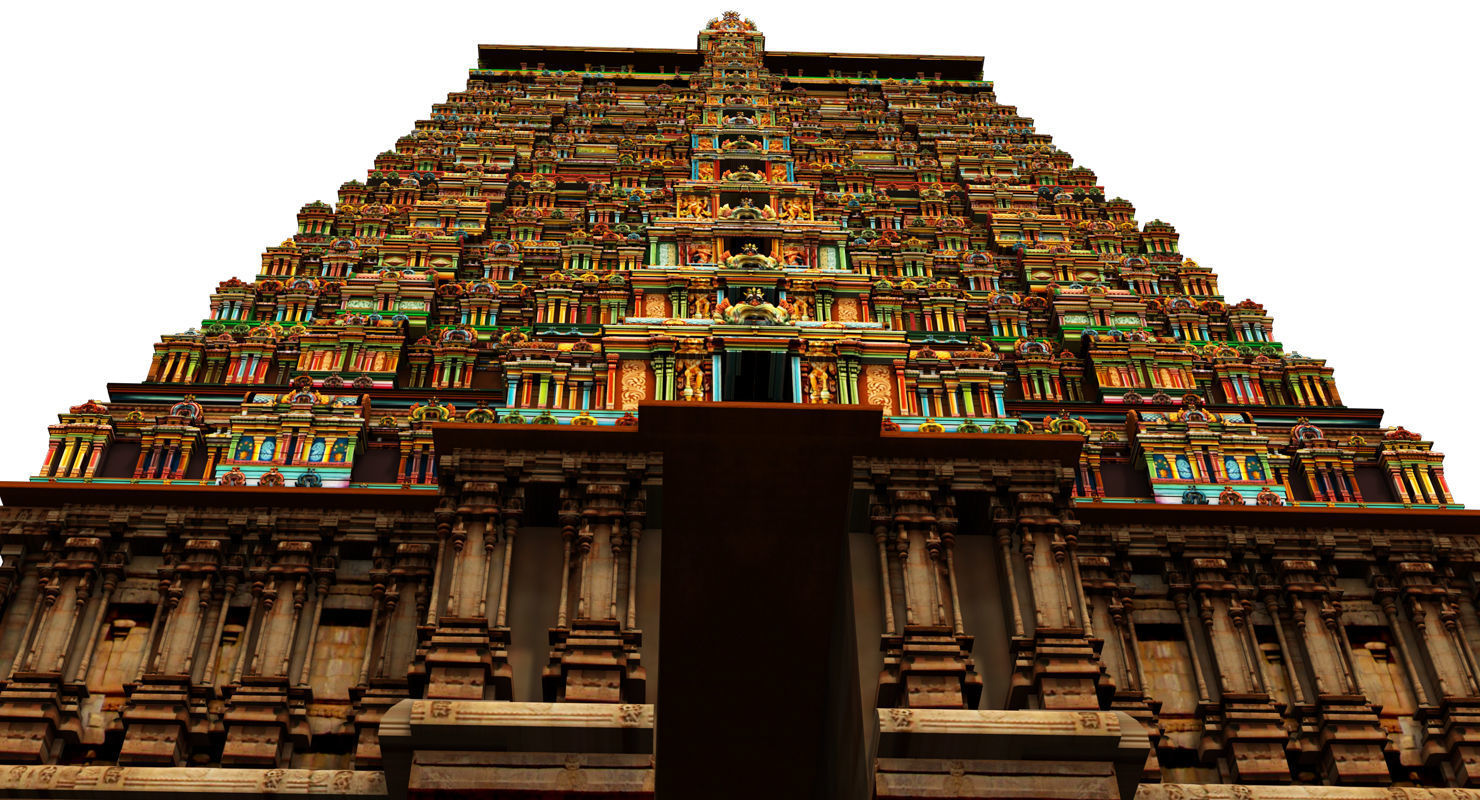 temple 3d model ornate hindu in middle of lake 3D model_26