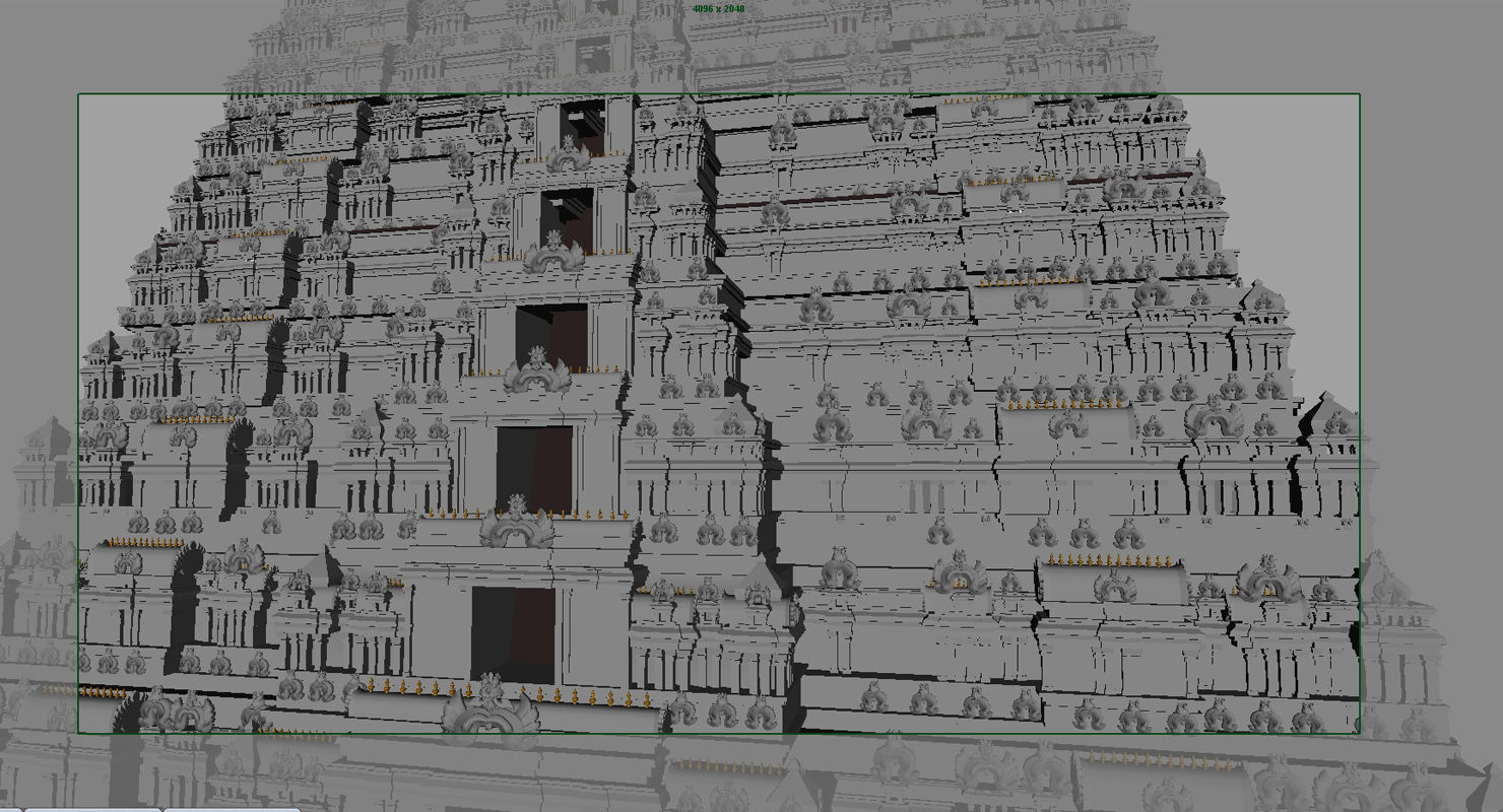 temple 3d model ornate hindu in middle of lake 3D model_10