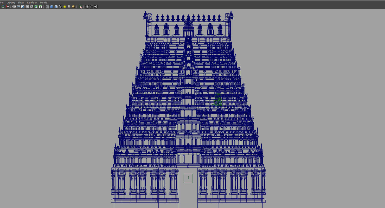 temple 3d model ornate hindu in middle of lake 3D model_11