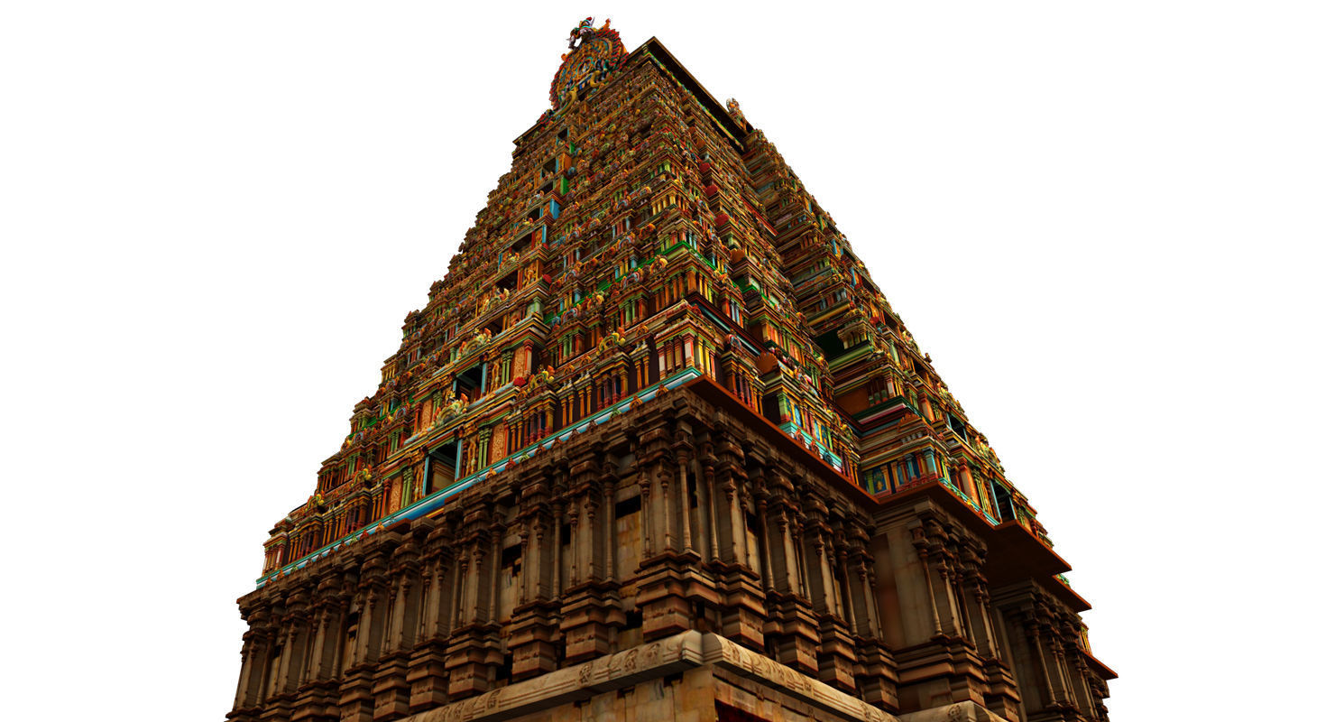 temple 3d model ornate hindu in middle of lake 3D model_24